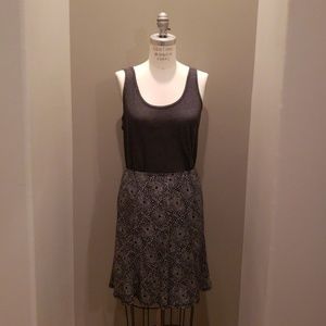 Black and White Floral Skirt